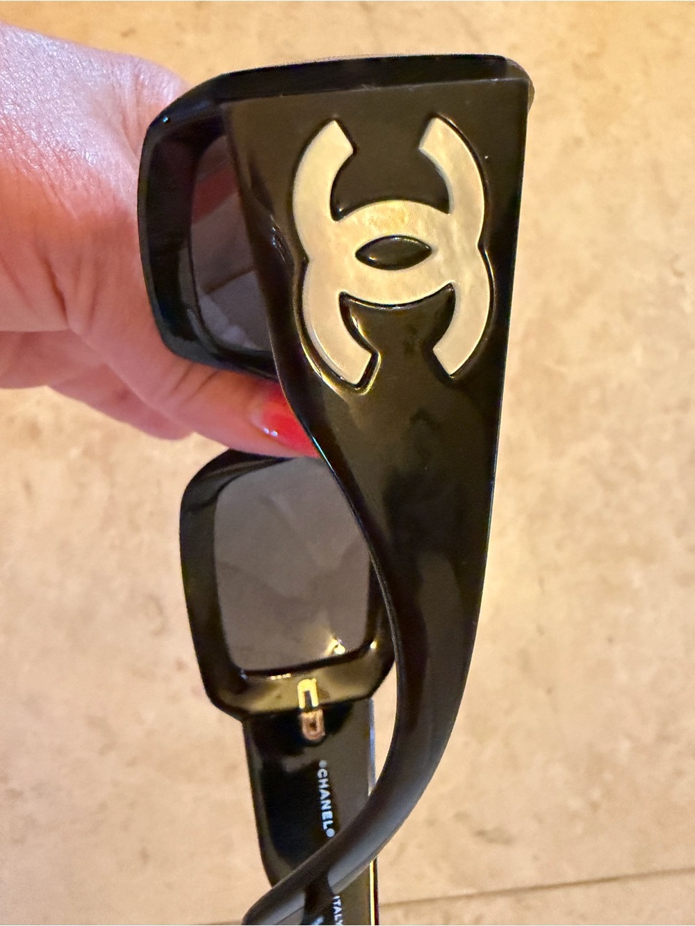 CHANEL Black Oversized Rectangular Women’s Sunglasses - Picture 4 of 12